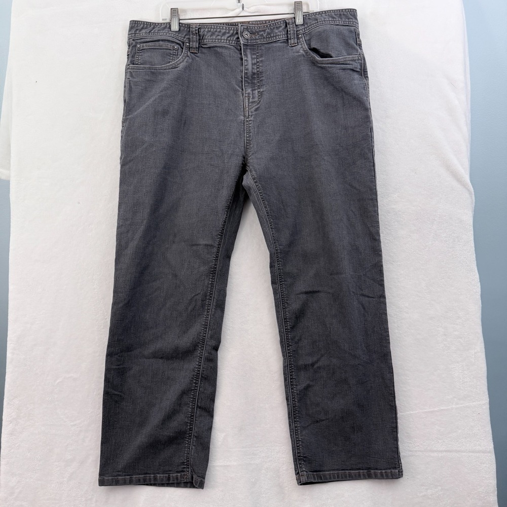 Prana Jeans Mens 40x28 (38x26) Gray Slim Fit Straight Leg Stretch